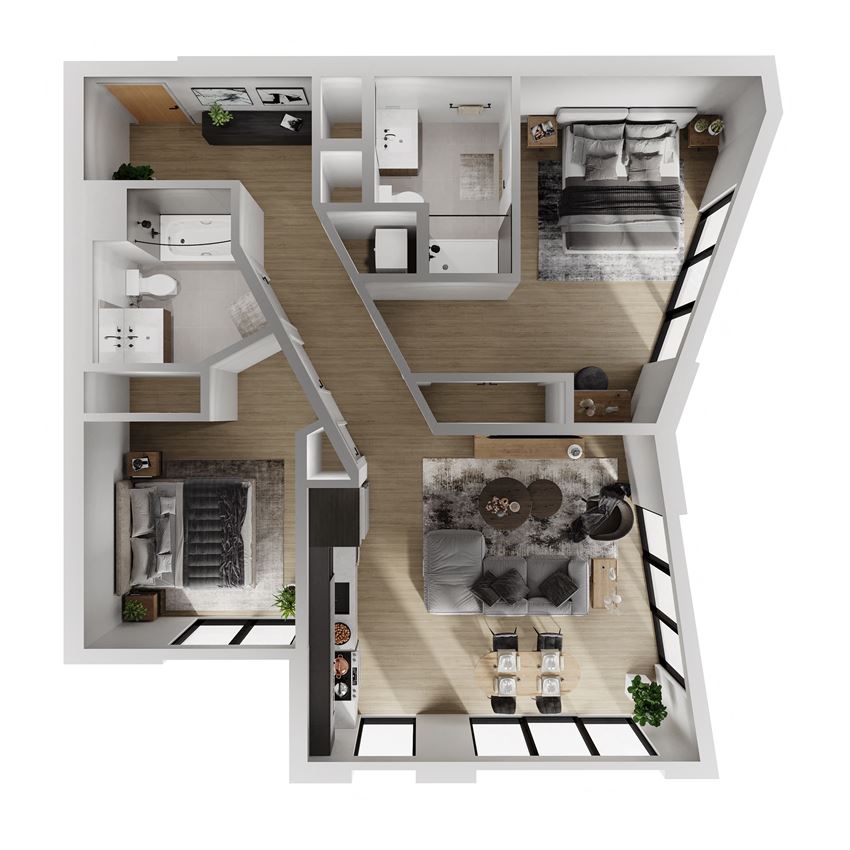 2 Bedroom 2 Bathroom C